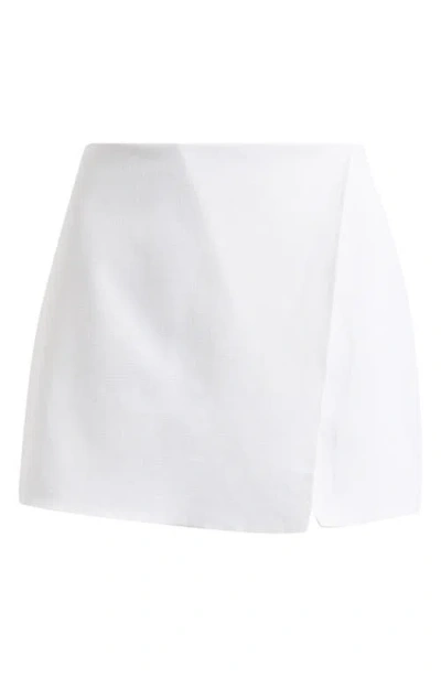 Steve Madden Avalon Wrap Front Linen Blend Skort In White