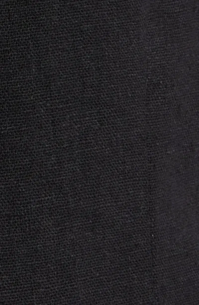 Steve Madden Wesley Linen Blend Button-up Vest In Black