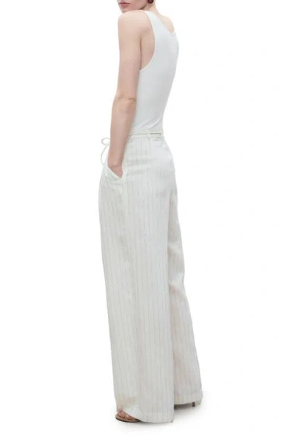 Mango Women's Striped Combined Knitted Jumpsuit In White