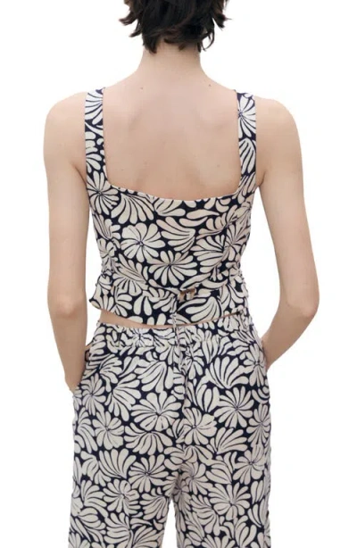 Mango Coco Sleeveless Linen Blend Button-up Shirt In Sand