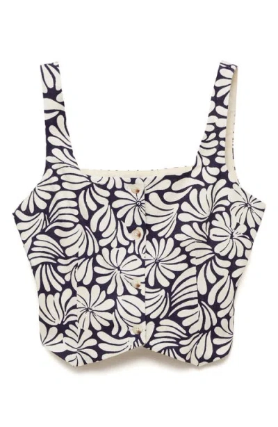 Mango Coco Sleeveless Linen Blend Button-up Shirt In Sand