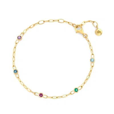 Dinny Hall Women's Gold / Yellow Rainbow Gemstone Paperclip Chain Bracelet In Gold