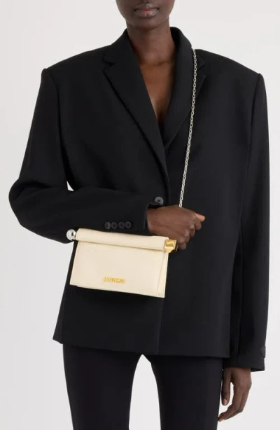 Jacquemus Womens Light Ivory La Petite Pochette Rond Leather Clutch Bag