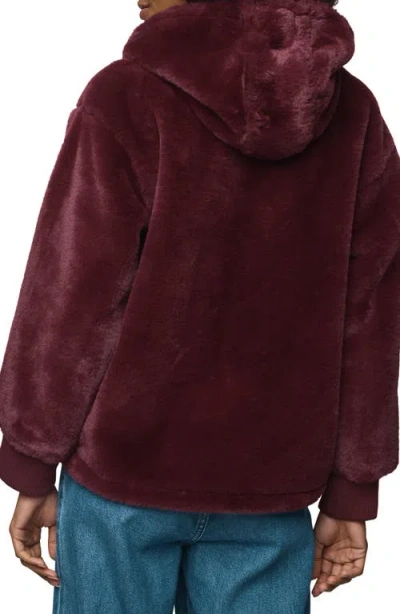 Splendid Lucia Faux Fur Zip Front Jacket In Red