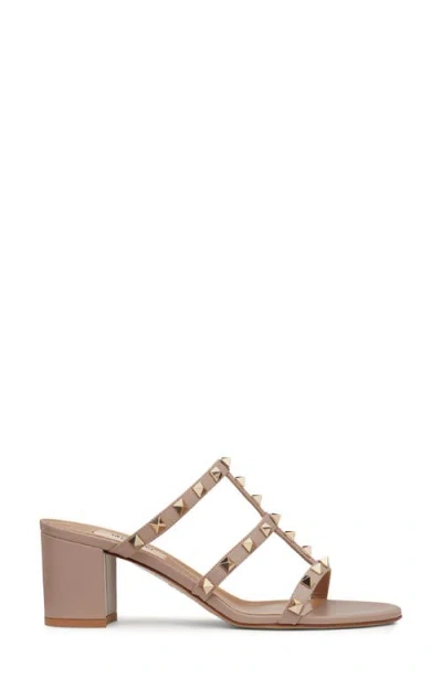 Valentino Studded Leather Block Heel Sandals In Multi