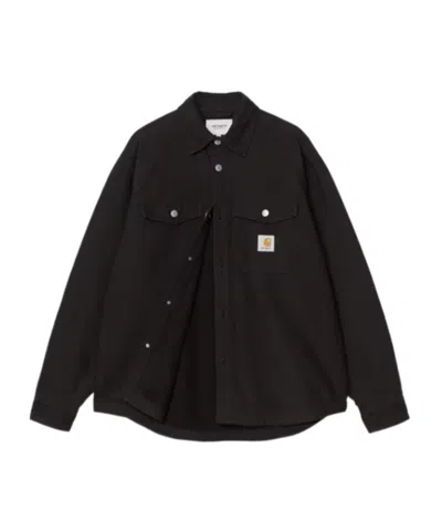 Carhartt Selby Shirt Jac Cotton Canvas Casual Blue In Black