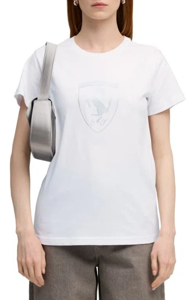 Puma X Ferrari Sportswear Cotton Graphic T-shirt In White