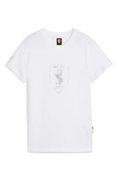 Puma X Ferrari Sportswear Cotton Graphic T-shirt In White
