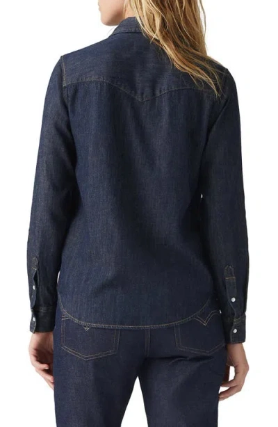 Levi's Iconic Western Denim Snap-up Shirt In Blue