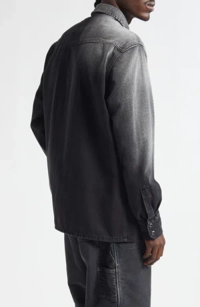 Mm6 Maison Margiela Western Style Denim Shirt Pockets In Black