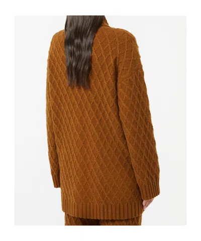 Max Mara Double-breasted Camel-yarn Cardigan In Brown