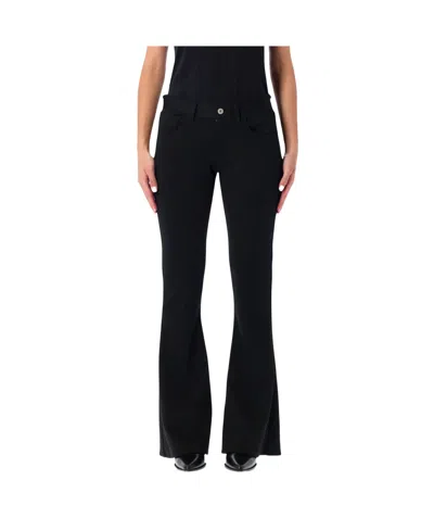 Junya Watanabe Flared Low Rise Trousers In Black