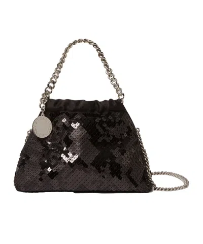 Stella Mccartney Mini Handbag With Sequins And Chain In Black