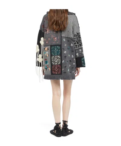 Alanui Midnight In Manhattan Patchwork Cardigan In Gray