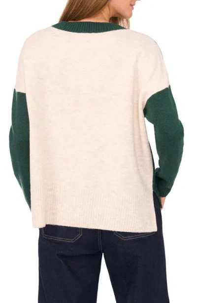 Vince Camuto Women's Colorblocked Drop-shoulder Sweater In Green