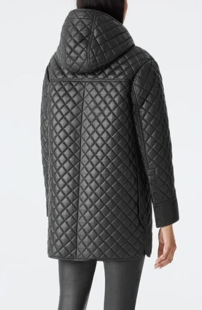 Mackage Litzy Quilted Hooded Leather Jacket In Black