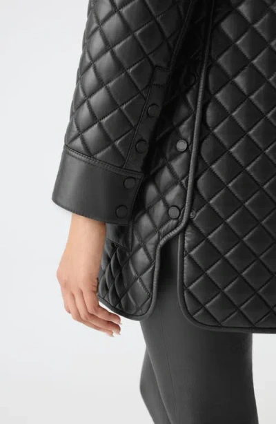 Mackage Litzy Quilted Hooded Leather Jacket In Black