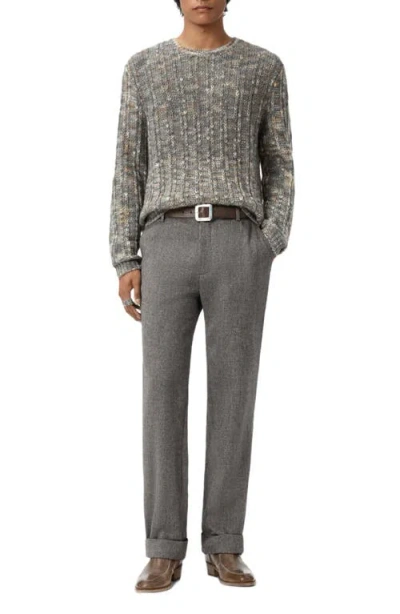 John Varvatos Marsala Wool Crewneck Sweater In Gray