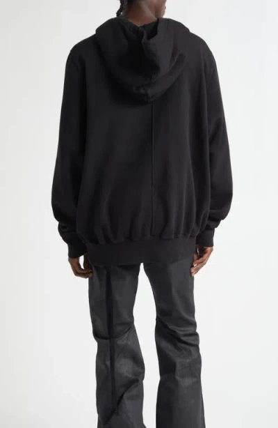 Rick Owens Drkshdw Graphic Print Oversized Hoodie Drawstring In Black