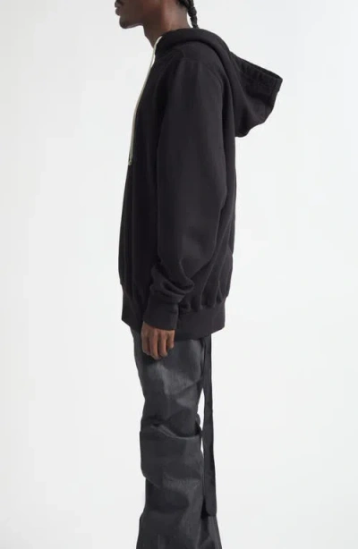 Rick Owens Drkshdw Graphic Print Oversized Hoodie Drawstring In Black