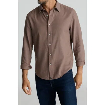 Untuckit Veneto Regular Fit Textured Wrinkle Free Cotton Button-down Shirt In Brown