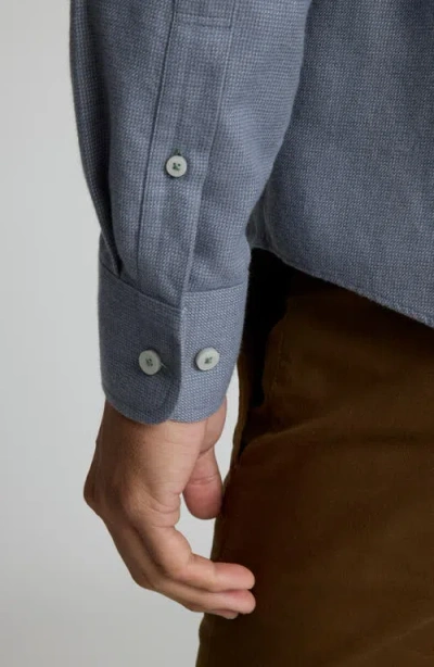 Untuckit Veneto Regular Fit Textured Wrinkle Free Cotton Button-down Shirt In Blue