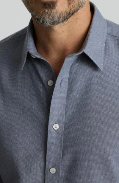 Untuckit Veneto Regular Fit Textured Wrinkle Free Cotton Button-down Shirt In Blue