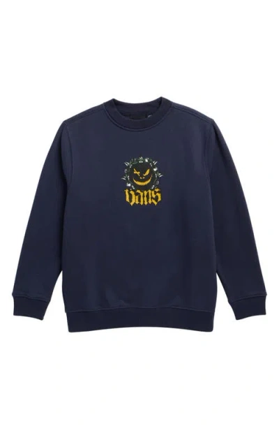 Vans Kids' Happy Spike Crewneck Sweatshirt In Blue