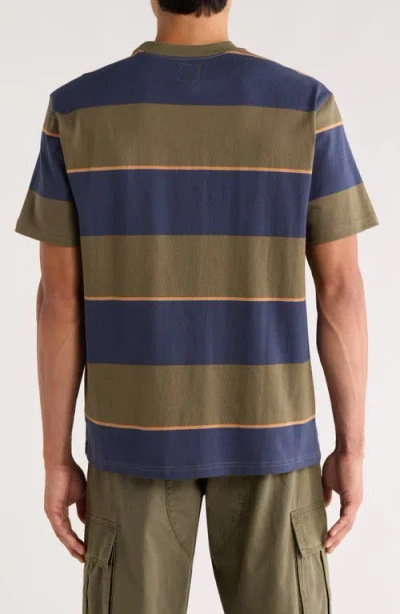 Rvca Dayshift Stripe Cotton Pocket T-shirt In Multi