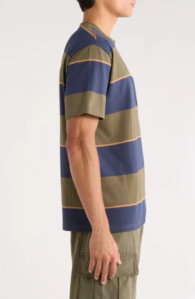 Rvca Dayshift Stripe Cotton Pocket T-shirt In Multi