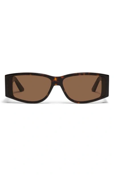 Quay Not My Fault 63mm Rectangular Sunglasses In Brown