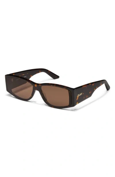 Quay Not My Fault 63mm Rectangular Sunglasses In Brown