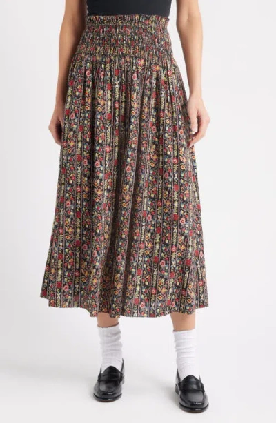 The Great . The Canary Floral A-line Midi Skirt In Multi