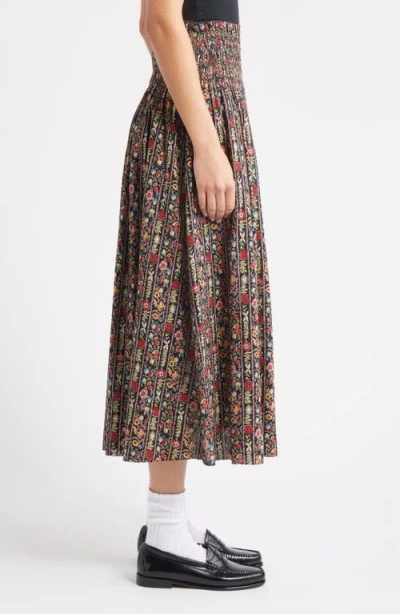 The Great . The Canary Floral A-line Midi Skirt In Multi
