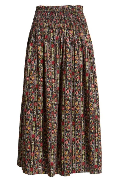 The Great . The Canary Floral A-line Midi Skirt In Multi
