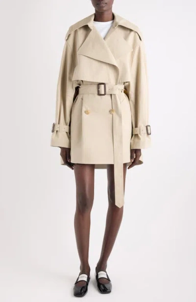 Givenchy Womens Beige Mustard Belted Notch-lapels Cotton Trench Coat In Neutral