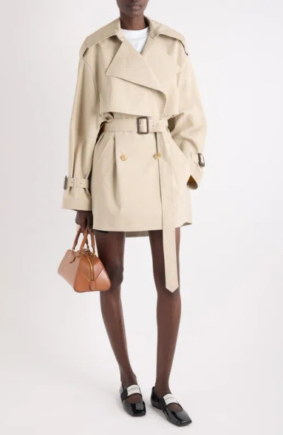 Givenchy Womens Beige Mustard Belted Notch-lapels Cotton Trench Coat In Neutral