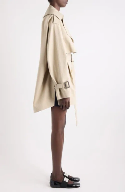 Givenchy Womens Beige Mustard Belted Notch-lapels Cotton Trench Coat In Neutral