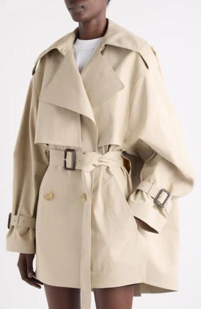 Givenchy Womens Beige Mustard Belted Notch-lapels Cotton Trench Coat In Neutral
