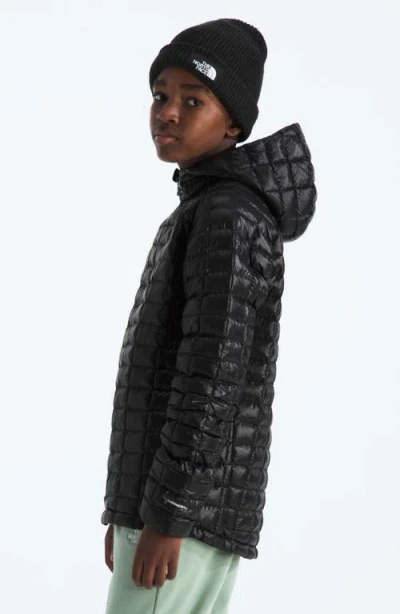 The North Face Kids' Thermoball Quilted Hooded Jacket In Black