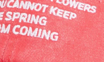 Jungles Spring Distressed Denim Adjustable Baseball Cap In Red