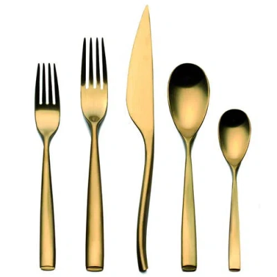 Mepra Arte Oro Ice 20-piece Flatware Set In Gold