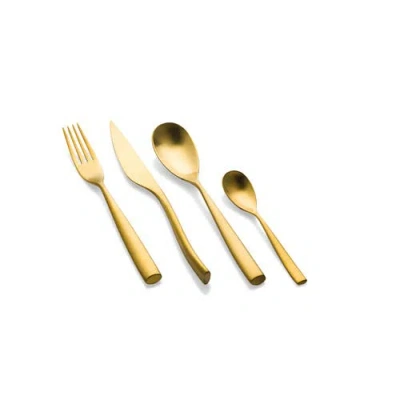 Mepra Arte Oro Ice 20-piece Flatware Set In Gold