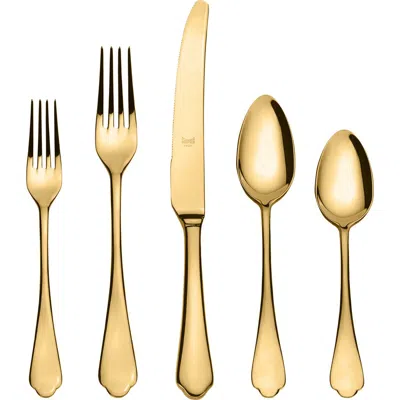 Mepra Dolce Vita Oro 5-piece Mirrored Flatware Set In Gold