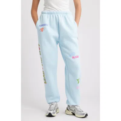 The Mayfair Group Angels All Around Fleece Graphic Joggers In Blue