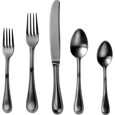 Mepra Perla Ice Oro Nero 20-piece Flatware Set In Gray