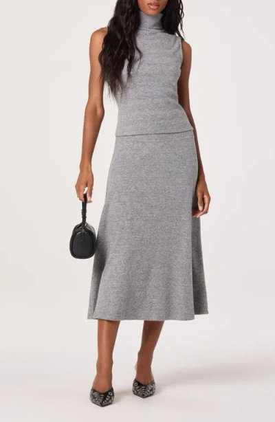 Astr The Label Knit Midi Skirt In Gray