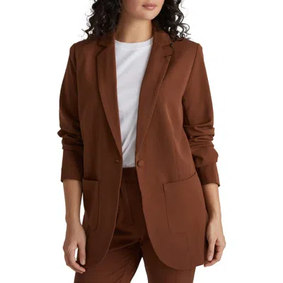Universal Standard Kidjo Wool Blend Jacket In Brown