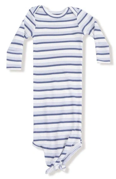 Angel Dear Vintage Stripe Knotted Gown In Blue