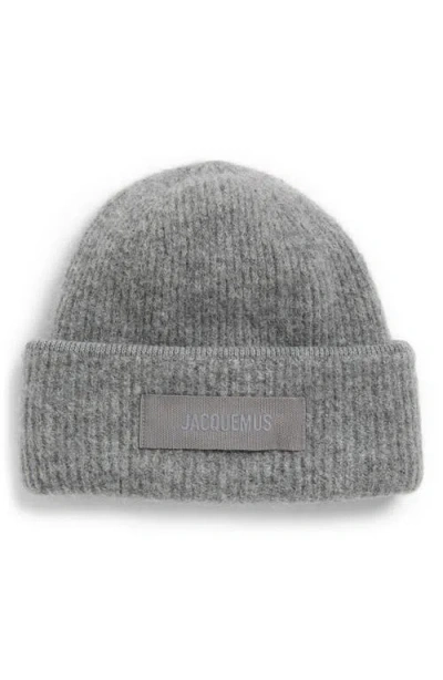 Jacquemus Le Bonnet Grosgrain Alpaca & Wool Blend Beanie In Gray